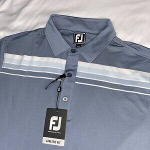 Footjoy Men’s Polo SZ L  Shadow Chestband Self AF‎ Graphite